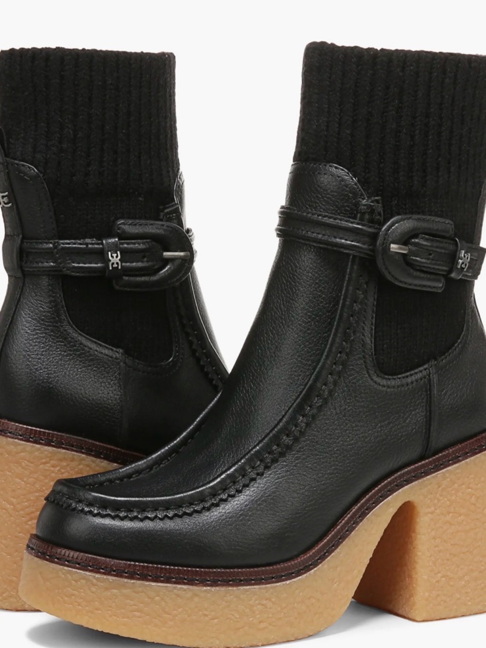 Sam Edelman Sidney Crepe Platform Sock Booties Size 8.5 - Picture 2 of 15